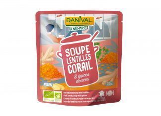 Crema de verduras de lentejas rojas y especias, de Danival