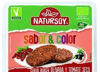 Burger de cereales con olivada y tomate seco, de Natursoy