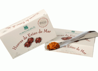 Huevas de erizo de mar al natural, de Porto Muiños