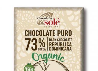 Chocolate Negro BIO 73% Cacao con Menta Piperita 100 g