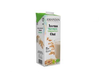 Bebida ecológica de avena sin gluten, de Amandín
