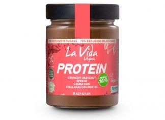 Crema de avellanas crujiente PROTEIN, de La Vida Vegan