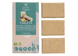 Blanco Vegano con Arándanos, de Chocolates Higón