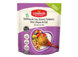 Semillas de Lino, Girasol, Calabaza, Chía y Bayas de Goji Molidas Bio 425g, de Linwoods