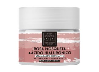 Crema facial de rosa mosqueta y ácido hialurónico, de BanBan