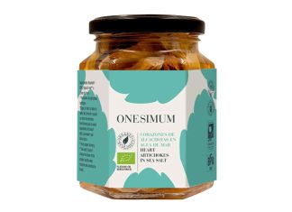 Corazones de alcachofa ecológica en agua de mar, de Onesimum