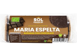 Galletas María de espelta bañadas con chocolate negro, de Sol Natural