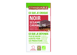 Chocolate Negro con sésamo caramelizado BIO, de Ethiquable