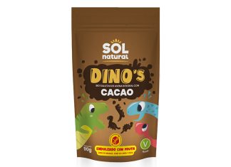 Dino’s cacao – galletas infantiles endulzadas con fruta, de Sol Natural