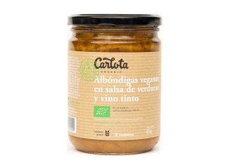 Albóndigas Veganas en Salsa de Verduras y Vino Tinto 425g Bio, de Carlota Organic