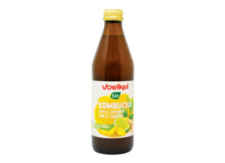 Kombucha lima y jengibre Bio 330ml, de Voelkel