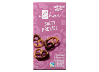 Salty Pretzel – Chocolate Vegano con Crujientes Trocitos de Pretzel, de iChoc