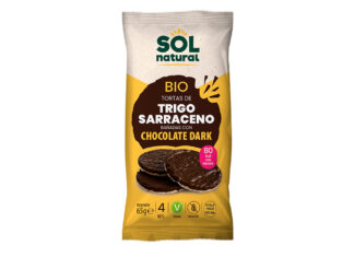Tortas 100% trigo sarraceno bañadas con chocolate dark, de Sol Natural